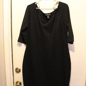 FOREVER 21 Bodycon Dress Size 3X Black 3/4 Sleeves (CLO)